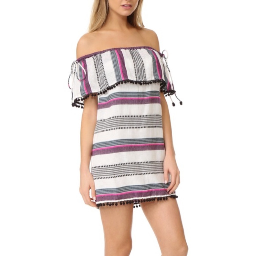 SAYLOR Angie Off the Shoulder Striped Dress